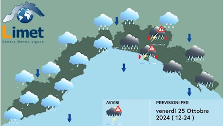 Meteo, sulla Liguria arriva il maltempo: pioggia dal mattino con peggioramenti dal pomeriggio