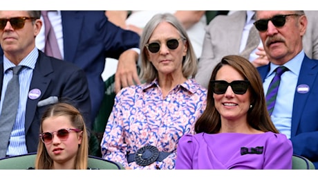 Kate Middleton stupenda con il look con abito viola a Wimbledon 2024