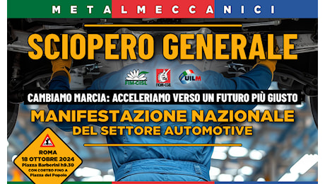 Sciopero Automotive 18 ottobre. Tanti i messaggi di sostegno e solidarietà