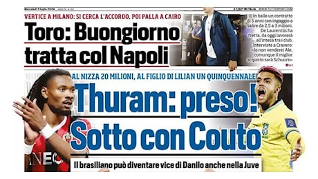EDICOLA TS – Juventus, preso Thuram: ora sotto con Couto. Bonucci torna nel Club Italia?