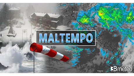 Cronaca meteo diretta: ciclone freddo in azione con maltempo, pioggia, grandine, neve e tempesta di vento. Danni e criticità - Situazione VIDEO e previsione