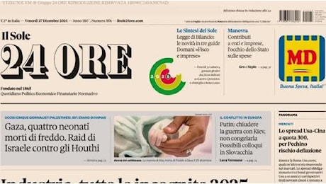 Il Sole 24 Ore in prima pagina: A Napoli, Inter e Milan gli Oscar dei bilanci 2024