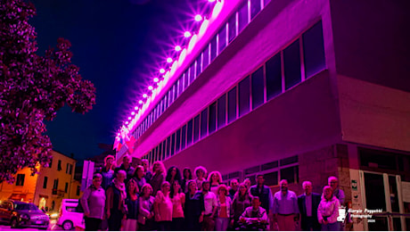 Un municipio rosa: la nuova illuminazione per promuovere la prevenzione. TUTTE LE FOTO