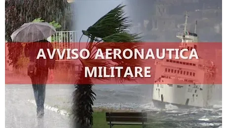 Avviso dell’Aeronautica Militare per venti di burrasca in 3 regioni