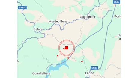 Trema il Molise, terremoto di Magnitudo 4 a Montecilfone: la scossa sveglia i residenti | DATI e MAPPE