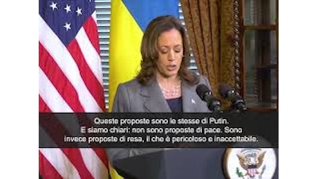 VIDEO: Kamala Harris riceve Zelensky e critica Trump: Sua proposta pace come quella di Putin