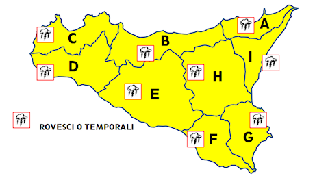 Arriva la pioggia in Sicilia: allerta gialla su tutta l’isola
