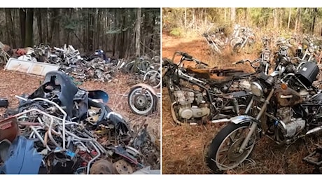 Oltre 4mila moto abbandonate sono state ritrovate in un bosco: la scoperta in un video virale su YouTube