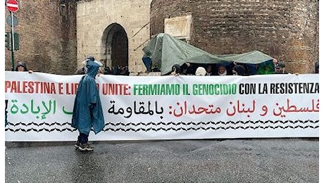 Iniziativa pro Pal a Roma: slogan “Meloni assassina, Israele criminale”