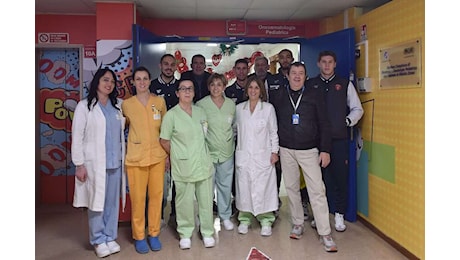 AC Perugia in visita al reparto di oncoematologia pediatrica dell’ospedale di Perugia e alla struttura Chianelli