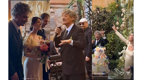 Olivia Testa sposa, all'altare con papà Fiorello e Edoardo Testa: video e foto delle nozze a Venezia