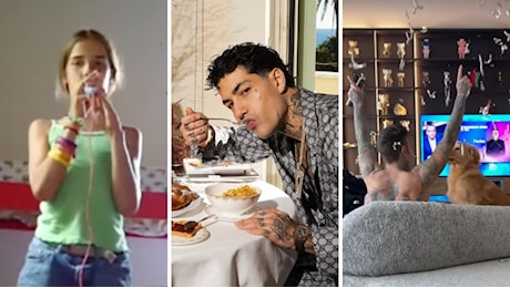 Tony Effe con i cereali, Clara bambina e Fedez solo con il cane: le reazioni degli artisti di Sanremo 2025 all'annuncio di Carlo Conti - Il video