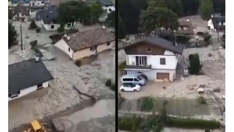 Paura a Trento, fango e detriti sulle case a Vigolo Vattaro: evacuate 20 famiglie. Il video del drone