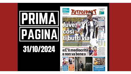 Prima pagina Tuttosport: “Juventus, così ti butti via: 2-2 contro il Parma”