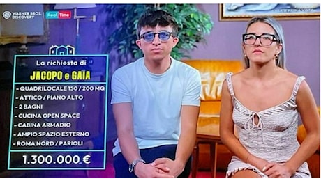 Casa a prima vista, Jacopo e Gaia a 23 anni cercano un attico ai Parioli da 1,3 milioni: «Di chi sono figli?»