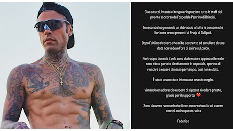 Fedez come sta, la mamma: «Ha mangiato i funghi». Il ritorno sui social dopo il ricovero a Brindisi: «È stata una nottata intensa»