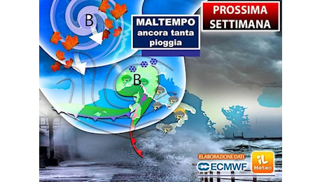 Meteo Prossima Settimana: torna il Maltempo con Piogge abbondanti; la Data e le prospettive