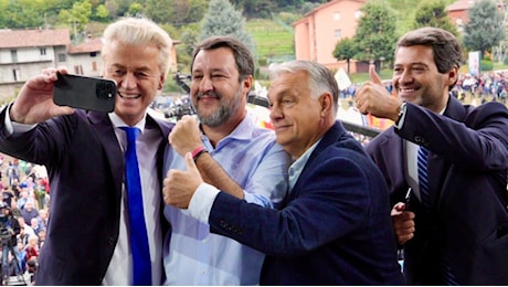 Elon Musk applaude sui social al comizio di Orban, Salvini, Wilders e Ventura a Pontida