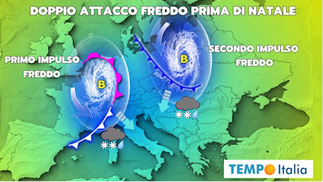 Fase pre-natalizia invernale, con piogge. Tanta neve nelle seguenti regioni