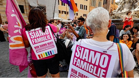 La protesta contro il contestato giro di vite del centrodestra: “Noi due papà arcobaleno oggi in piazza a difendere l’amore per nostro figlio”