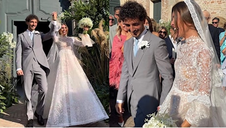 L'abito da sposa di Domizia Castagnini: chi ha firmato il vestito per il matrimonio con Pecco Bagnaia