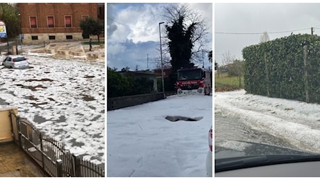 Maltempo, violenta grandinata imbianca Nettuno: 30 centimetri di ghiaccio sulle strade e traffico in tilt