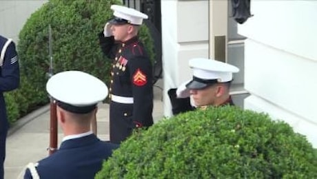 Vertice Nato a Washington, Giorgia Meloni al ricevimento di Joe Biden alla Casa Bianca