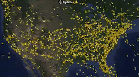 Il radar in timelapse mostra la riduzione dei voli per il crash informatico