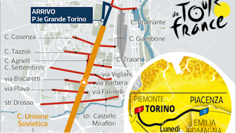 Tour de France a Torino, traffico cittadino già in tilt: come sopravvivere ai blocchi fino alle 23