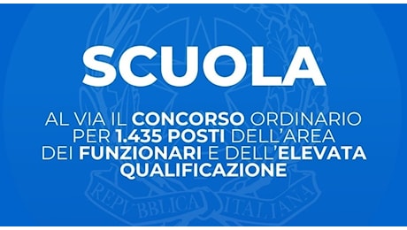 Concorso funzionari scuola, bando per 1.435 assunzioni: requisiti, domande e posti regione per Regione