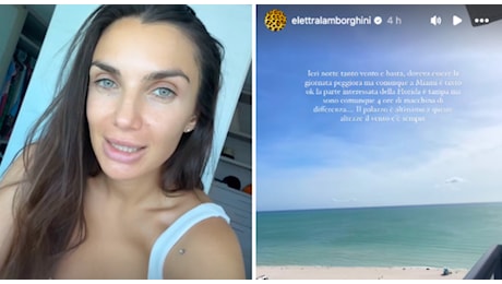 Elettra Lamborghini da Miami: «Uragano Milton? Non so cosa vi raccontino in Italia, ma qui c'è il sole»