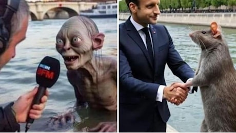 Senna inquinata, i meme sull'acqua troppo sporca alle Olimpiadi, da Gollum ai topi premiati da Macron