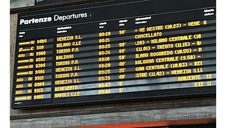 Guasto a un treno sulla linea ferroviaria Venezia-Bologna: cancellazioni e ritardi di oltre due ore