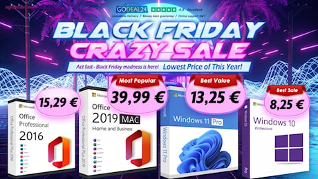 Black Friday Microsoft, Office e Windows 11 da soli 10 €