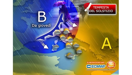 Meteo: entro venerdì arriva la Tempesta del Solstizio, Burrasca con Piogge, Vento e nevicate. Zone colpite