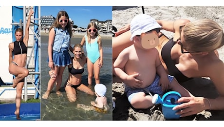 Michelle Hunziker al mare con figlie e nipotino: è iniziata l'estate! Foto e video