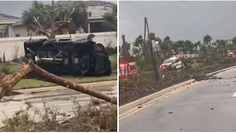 Dopo il passaggio dell'uragano Milton a St. Lucie: auto ribaltate, alberi sradicati