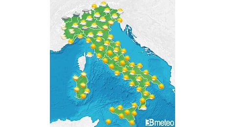 Rinforza l'alta pressione, qualche disturbo solo al Nord