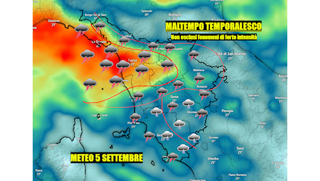 ATTENZIONE MALTEMPO TEMPORALESCO – NEL VIVO ENTRO 24 ORE – meteo Toscana