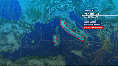 Meteo 22 novembre: tempesta Caetano in azione. Vento fino a 100 km-h e rischio mareggiate